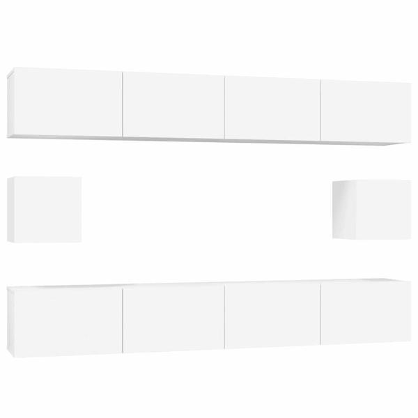 6-tlg. TV-Schrank-Set Weiß Holzwerkstoff