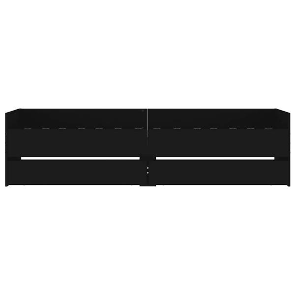 Bettgestell mit Schubladen Schwarz 90x190 cm