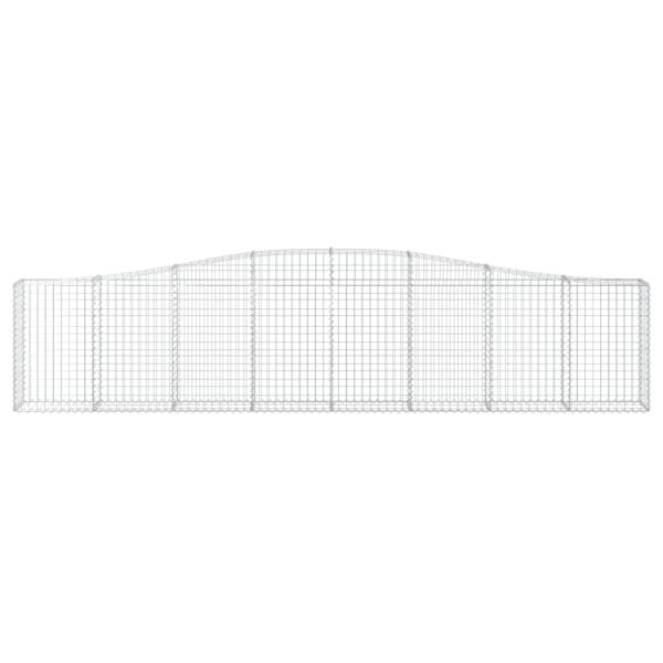 Gabione mit Hochbogen 400x30x80/100 cm Verzinktes Eisen