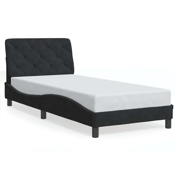 Bettgestell ohne Matratze Schwarz 90x190 cm Samt