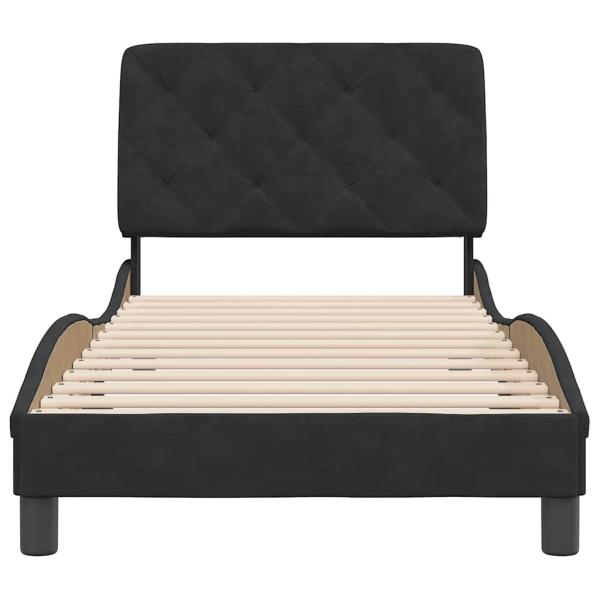 Bettgestell ohne Matratze Schwarz 90x190 cm Samt