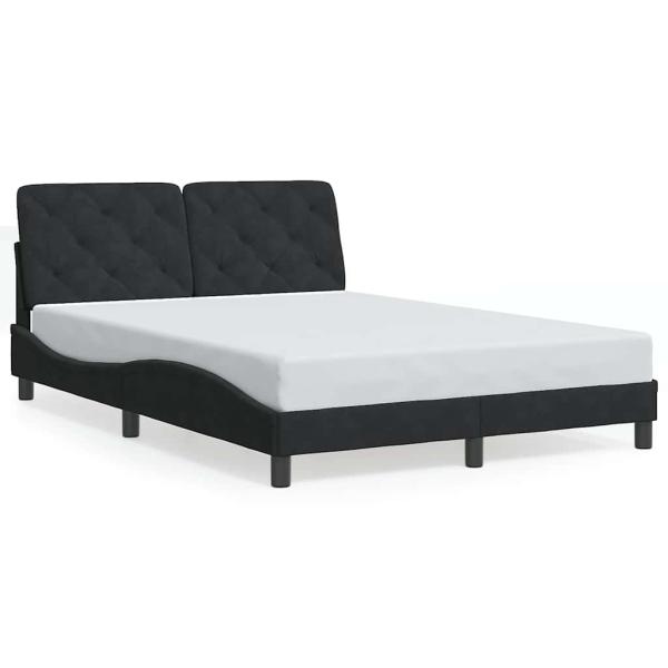 Bettgestell ohne Matratze Schwarz 140x190 cm Samt