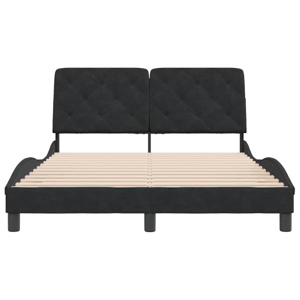 Bettgestell ohne Matratze Schwarz 140x190 cm Samt