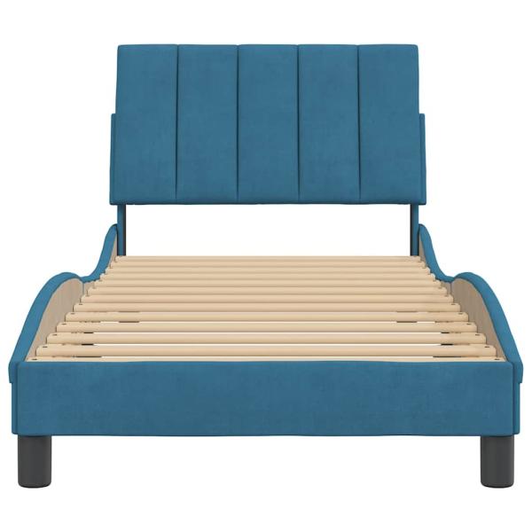 Bettgestell ohne Matratze "Hanko" Blau 80x200 cm Samt