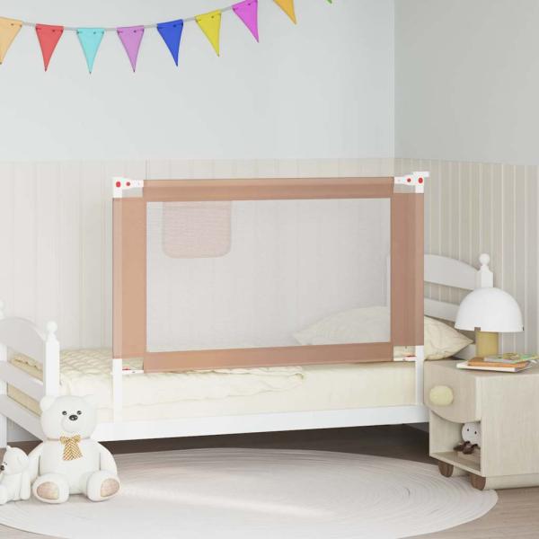 ARDEBO.de - Kleinkind-Bettschutzgitter Taupe 120x25 cm Stoff