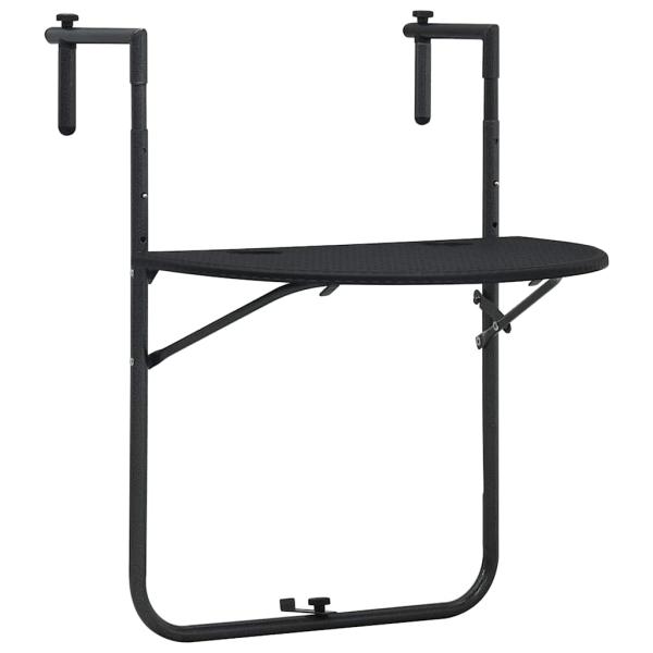 ARDEBO.de - Balkon-Hängetisch Schwarz 60x64x83,5 cm Kunststoff Rattan-Optik