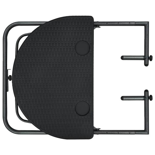 Balkon-Hängetisch Schwarz 60x64x83,5 cm Kunststoff Rattan-Optik