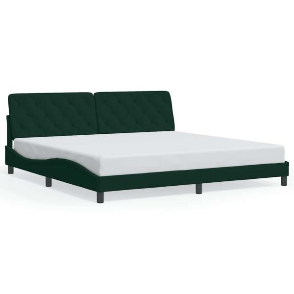 Bettgestell ohne Matratze Dunkelgrün 200x200 cm Samt