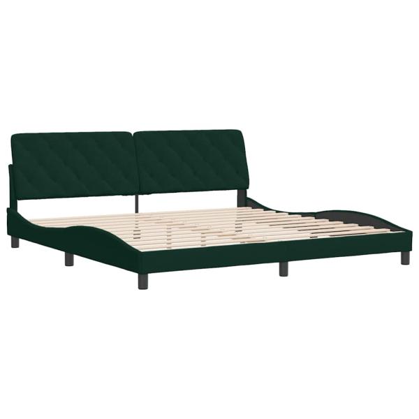 Bettgestell ohne Matratze Dunkelgrün 200x200 cm Samt