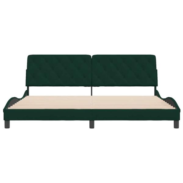 Bettgestell ohne Matratze Dunkelgrün 200x200 cm Samt
