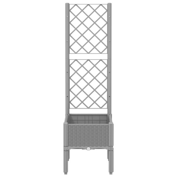 Pflanzkübel mit Rankgitter Hellgrau 40x40x142 cm PP