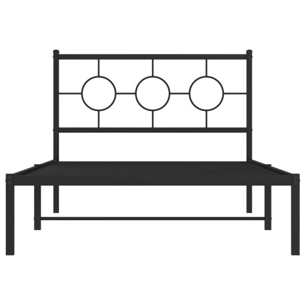 Bettgestell mit Kopfteil Metall Schwarz 107x203 cm