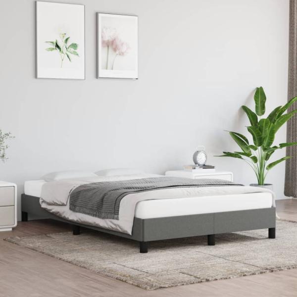ARDEBO.de - Bettgestell ohne Matratze Dunkelgrau 120x190 cm Stoff