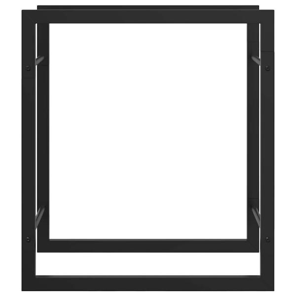 Brennholzregal Mattschwarz 50x28x56 cm Stahl