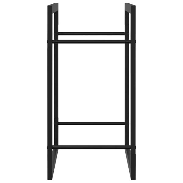Brennholzregal Mattschwarz 50x28x56 cm Stahl