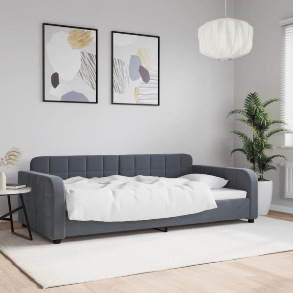 ARDEBO.de - Tagesbett Dunkelgrau 100x200 cm Samt