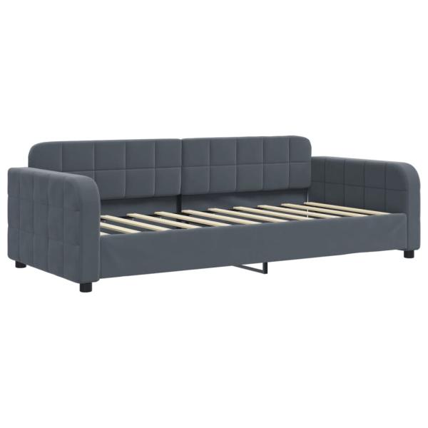 Tagesbett Dunkelgrau 90x190 cm Samt