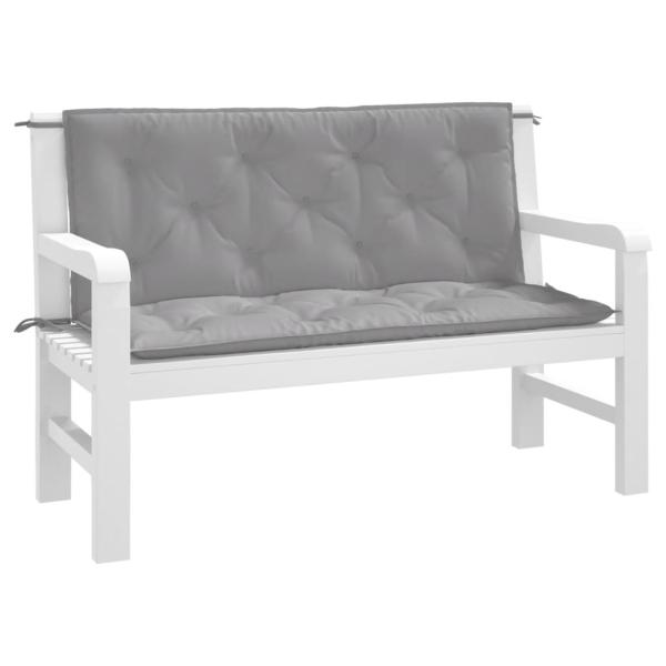 Gartenbank-Auflagen 2 Stk. Grau 120x50x7 cm Oxford-Gewebe