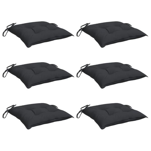 Stuhlkissen 6 Stk. Schwarz 40x40x7 cm Oxford-Gewebe