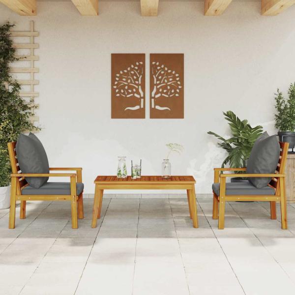 ARDEBO.de - 3-tlg. Garten-Lounge-Set mit Kissen Massivholz Akazie