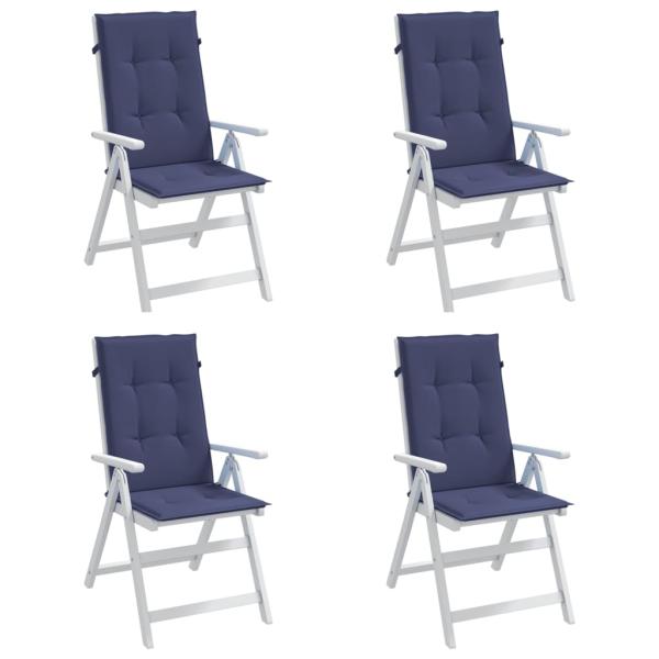 Hochlehner-Auflagen 4 Stk. Marineblau Stoff