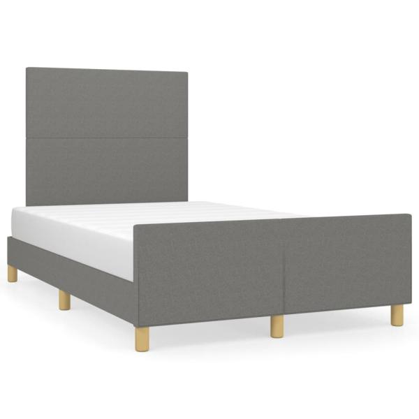 Bettgestell ohne Matratze Dunkelgrau 120x190 cm Stoff