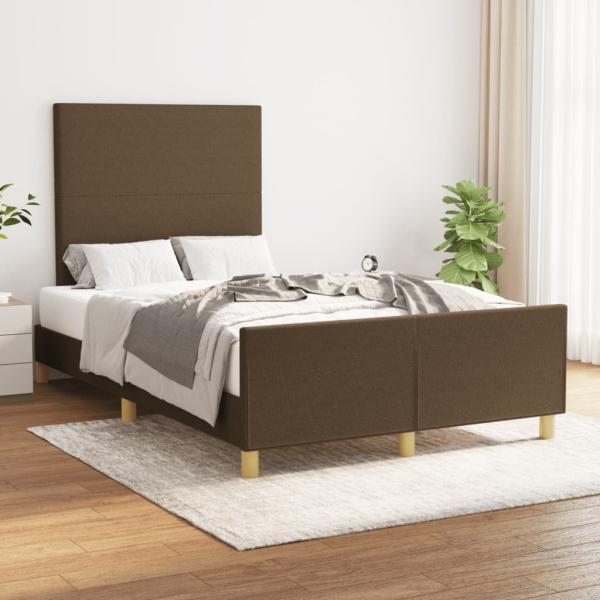 ARDEBO.de - Bettgestell ohne Matratze Dunkelbraun 120x190 cm Stoff
