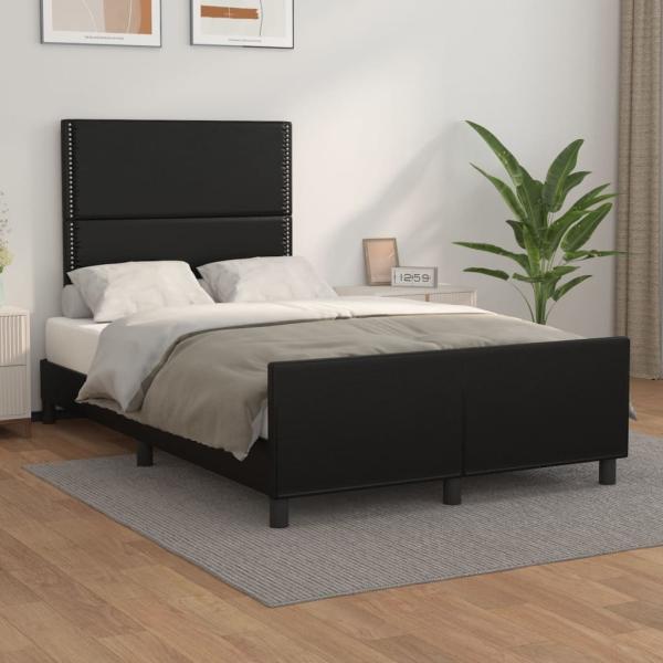 ARDEBO.de - Bettgestell ohne Matratze Schwarz 120x190 cm Kunstleder