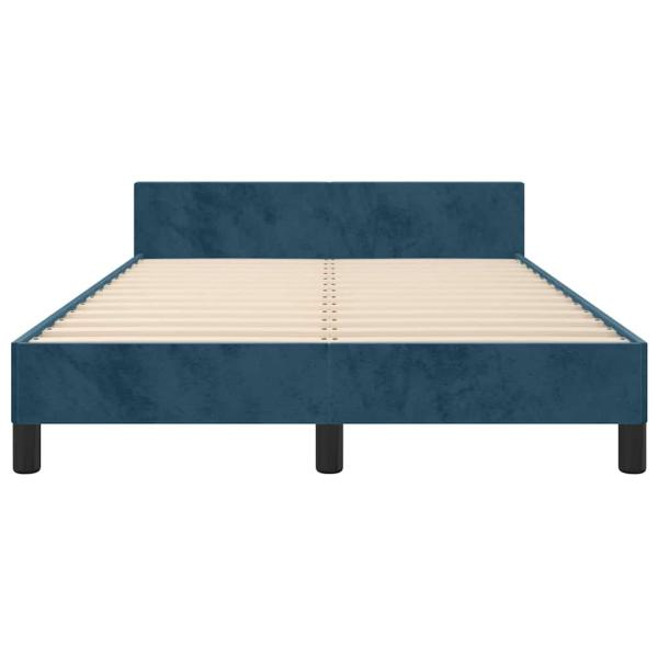 Bettgestell ohne Matratze Dunkelblau 120x190 cm Samt