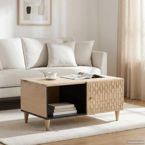 ARDEBO.de - Couchtisch 80x50x40 cm Massivholz Mango