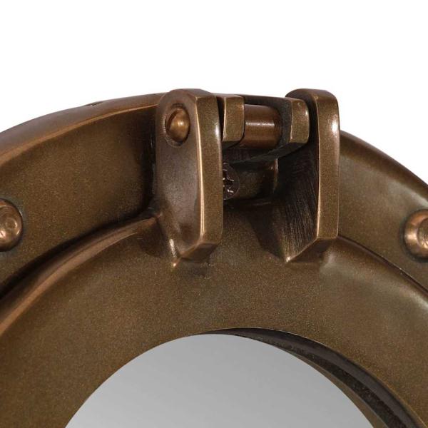 Bullaugen-Spiegel Wandmontage Ø30 cm Aluminium und Glas