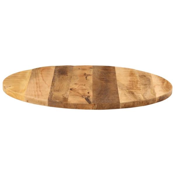 Tischplatte Ø 90x3,8 cm Rund Raues Massives Mangoholz
