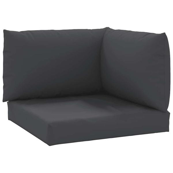 Palettenkissen 3-tlg. Schwarz Oxford-Gewebe