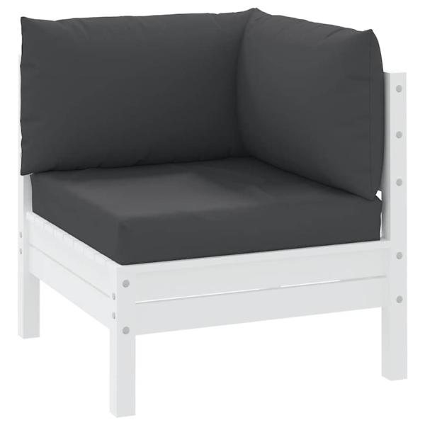 Palettenkissen 3-tlg. Schwarz Oxford-Gewebe