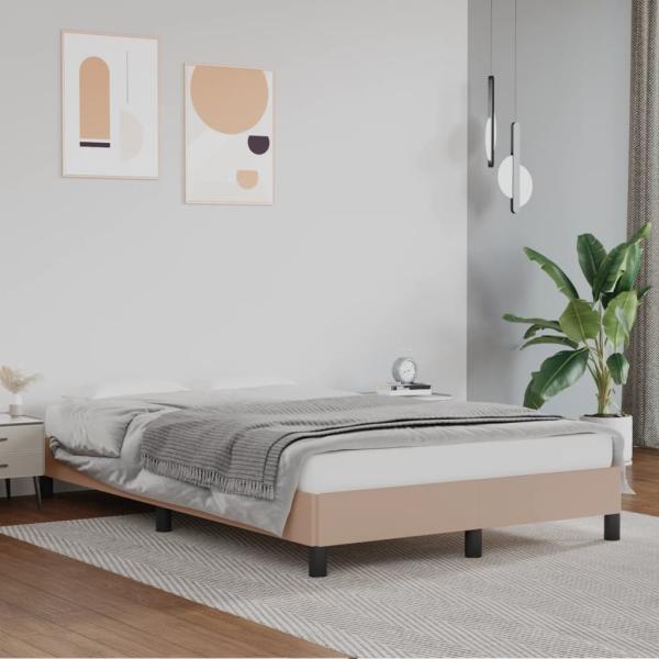 ARDEBO.de - Bettgestell ohne Matratze Cappuccino-Braun 120x190cm Kunstleder