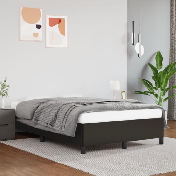 ARDEBO.de - Bettgestell ohne Matratze Schwarz 120x190 cm Kunstleder
