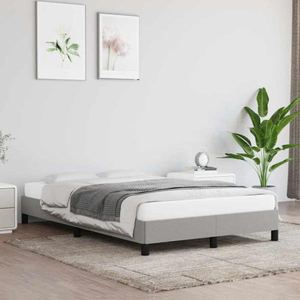 ARDEBO.de - Bettgestell ohne Matratze Hellgrau 120x190 cm Stoff