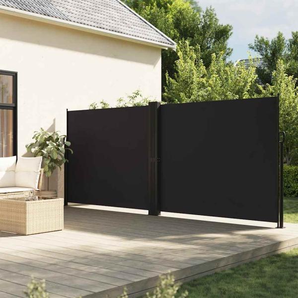 ARDEBO.de - Seitenmarkise Ausziehbar Schwarz 160x1200 cm