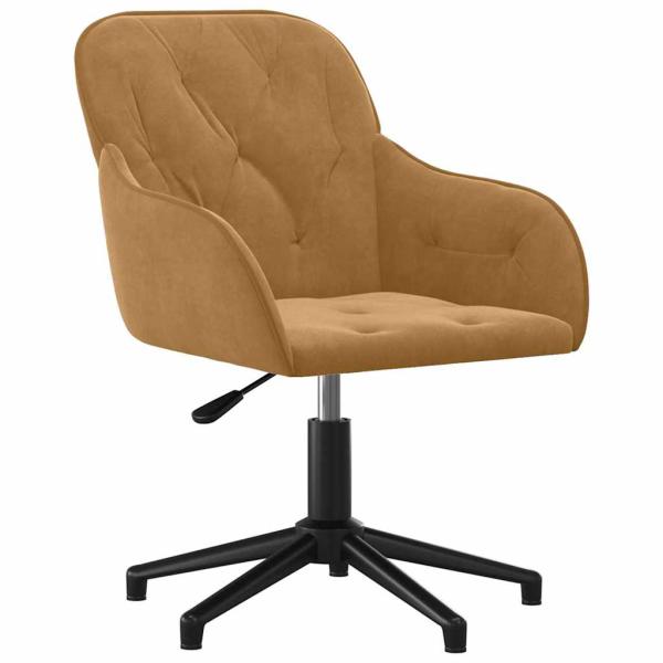 Bürostuhl Drehbar Braun Samt