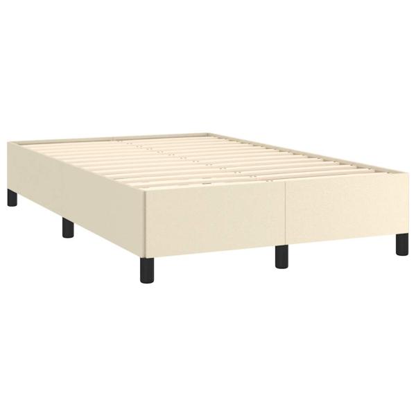 Bettgestell ohne Matratze Creme 120x190 cm Kunstleder