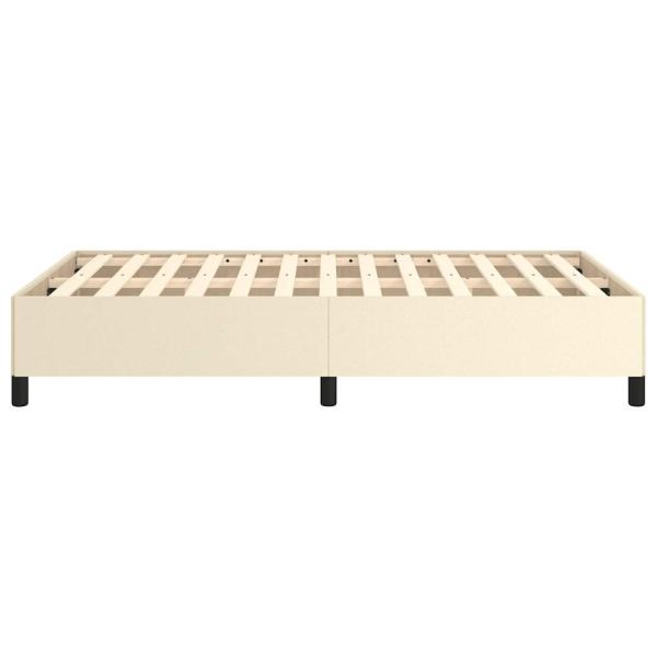Bettgestell ohne Matratze Creme 120x190 cm Kunstleder