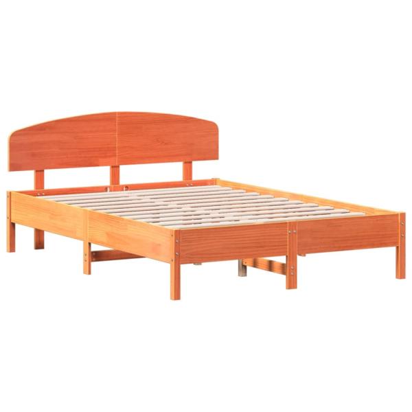 Massivholzbett ohne Matratze Wachsbraun 120x200 cm Kiefernholz