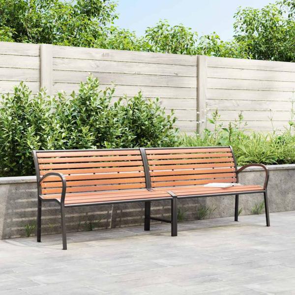 Gartenbank Braun 231 cm Holz & Pulverbeschichteter Stahl