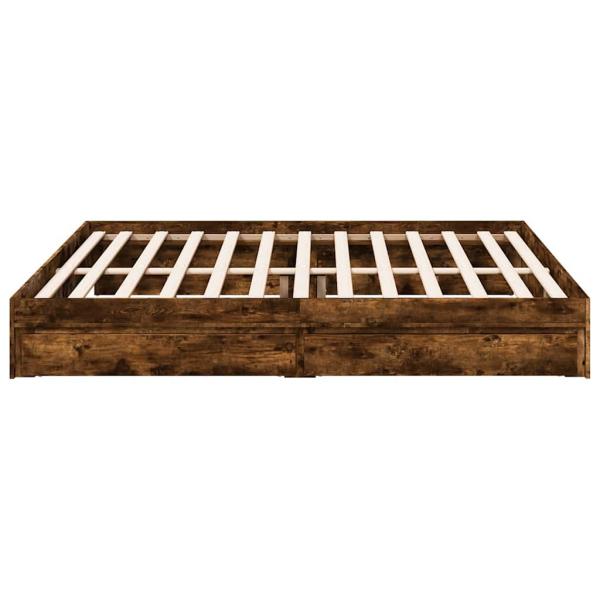 Bettgestell mit Schubladen Räuchereiche 180x200cm Holzwerkstoff