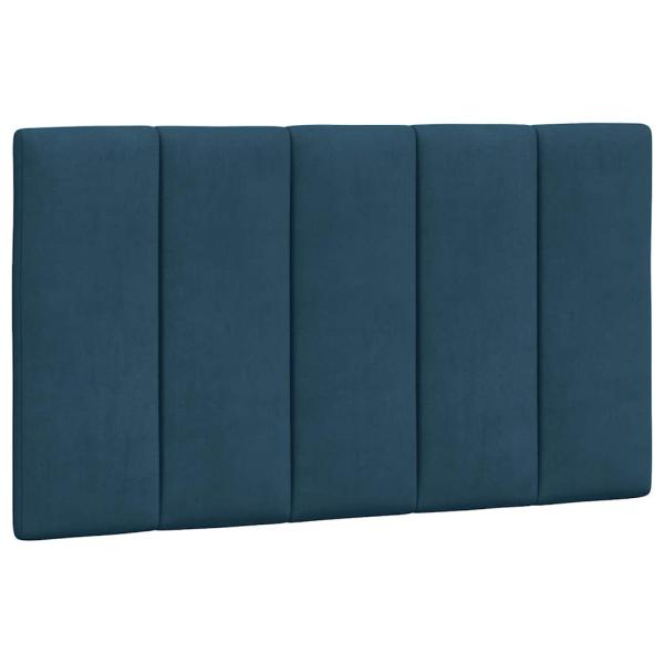 Bett mit Matratze "Hanko" Blau 80x200 cm Samt