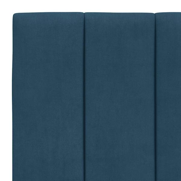 Bett mit Matratze "Hanko" Blau 80x200 cm Samt