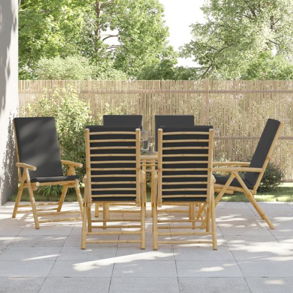 ARDEBO.de - Gartenst?hle 6 Stk. Verstellbar Klappbar mit Kissen Bambus