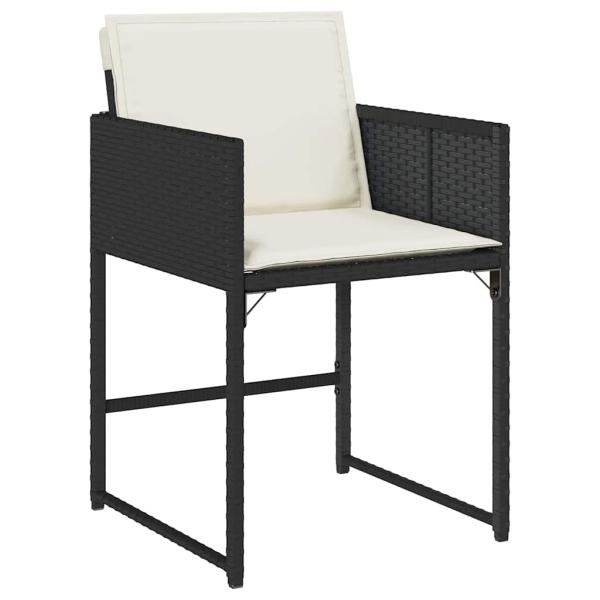 15-tlg. Garten-Essgruppe mit Kissen Schwarz Poly Rattan