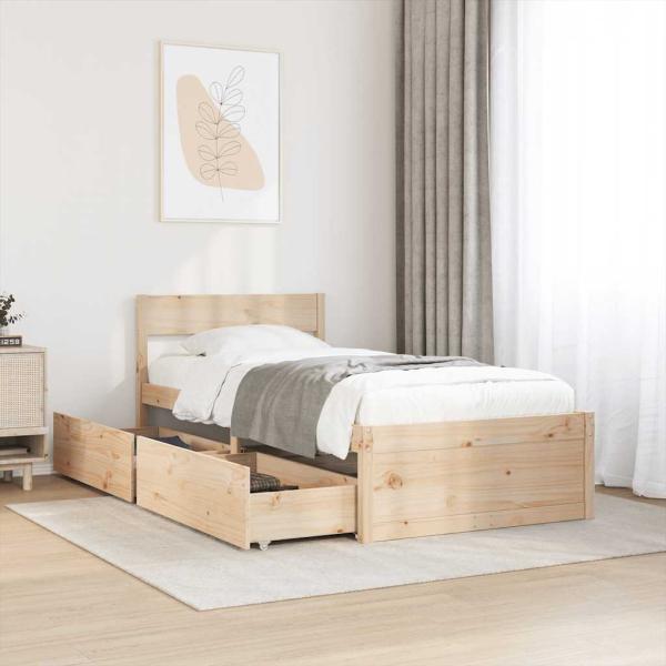 ARDEBO.de - Massivholzbett ohne Matratze 75x190 cm Kiefernholz