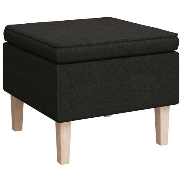 Schaukelsessel mit Hocker Schwarz Stoff